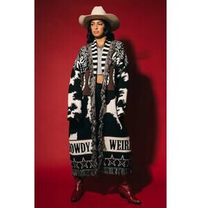 Dressed in Lala Howdy Luxe Fringe Blanket Cardigan Size L/XL